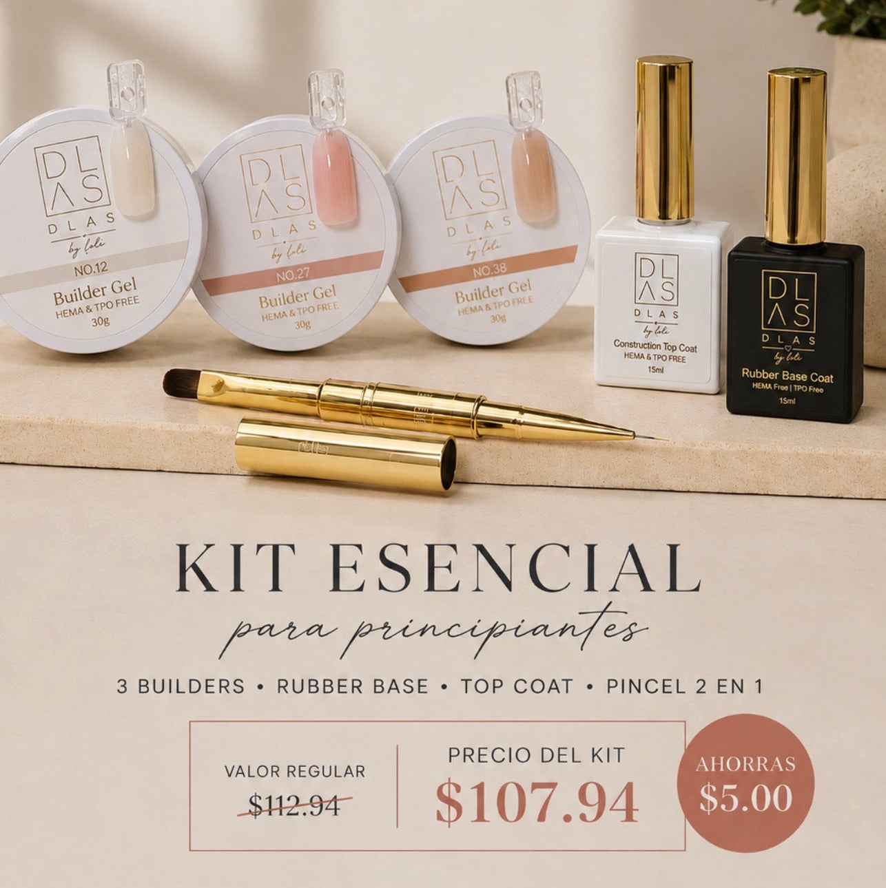 Kit Esencial para Principiantes – Builder Gel DLAS by Loli